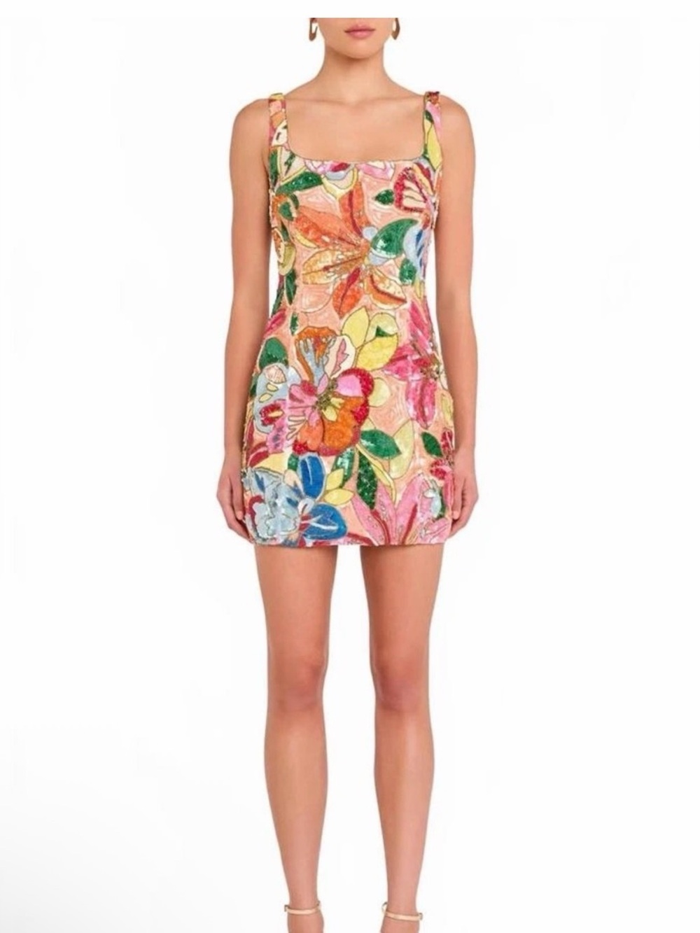Amanda Uprichard Augustine Floral Sequin Mini Dress Size Medium NWT - Picture 2 of 11